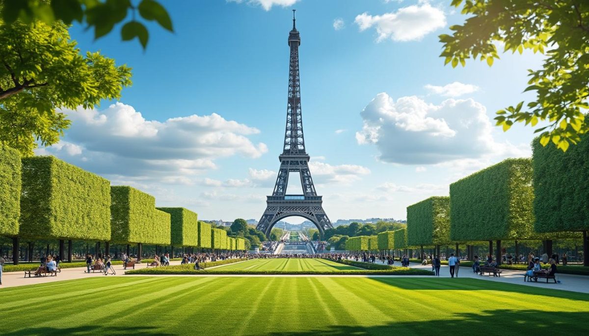 explore champ de mars in paris, a beautiful park offering stunning views of the cityscape, perfect for relaxation and sightseeing.