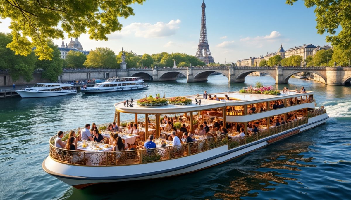 discover the enchantment of paris with daytime lunch cruises on the seine, combining gourmet dining and stunning city views for an unforgettable experience.