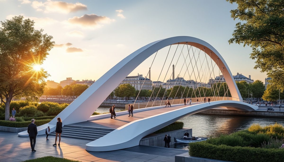 discover the simone de beauvoir bridge in paris, a stunning example of contemporary design seamlessly blending with urban elegance, offering both functional beauty and iconic city views.